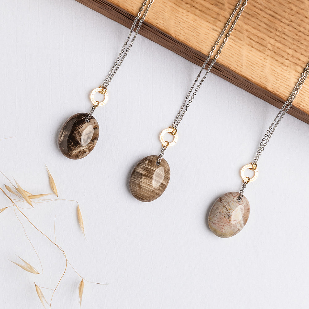 Collana Zodiac Legno Fossile - Capricorno