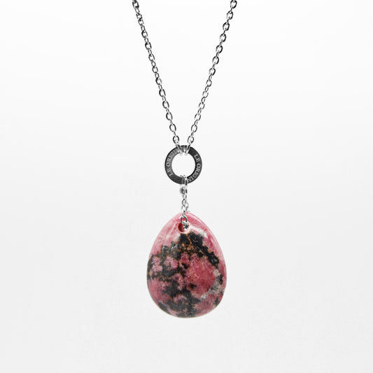 Collana Goccia Rodonite
