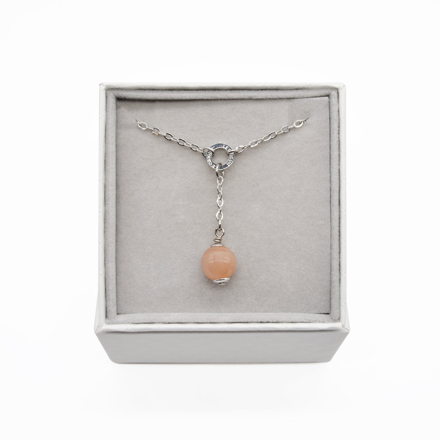 Collana Mini Zodiac + Pietra di luna pesca