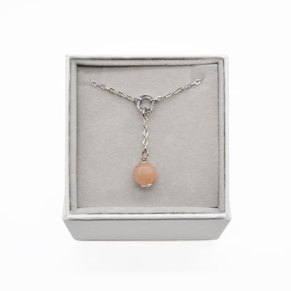 Collana Mini Zodiac + Pietra di luna pesca - Special edition