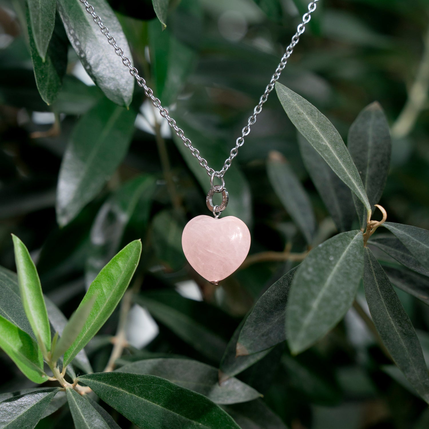 Collana cuore Riflessi quarzo rosa