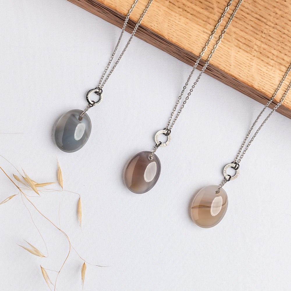 Collana Zodiac Agata Grigia - Vergine